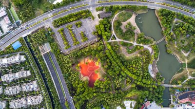 Aerial photography park